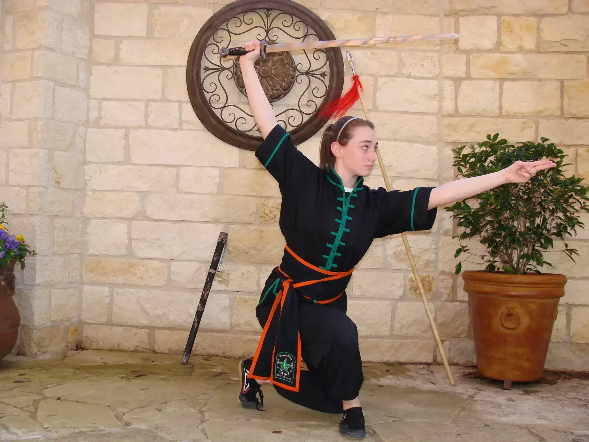 Martial arts students training